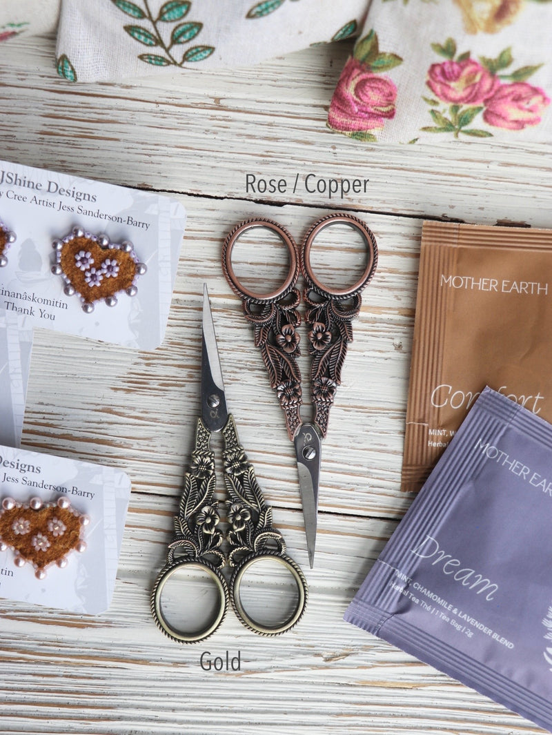 **1 Pair •NEW• Galentine Tea & Bead Bundle (Moose Hide + Complete Sewing & Beading Kit + Tradish Mother Earth Tea + Online Pre-Recorded Tutorial)