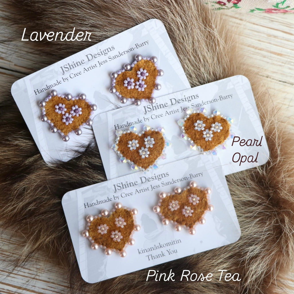 **1 Pair •NEW• Galentine Tea & Bead Bundle (Moose Hide + Complete Sewing & Beading Kit + Tradish Mother Earth Tea + Online Pre-Recorded Tutorial)