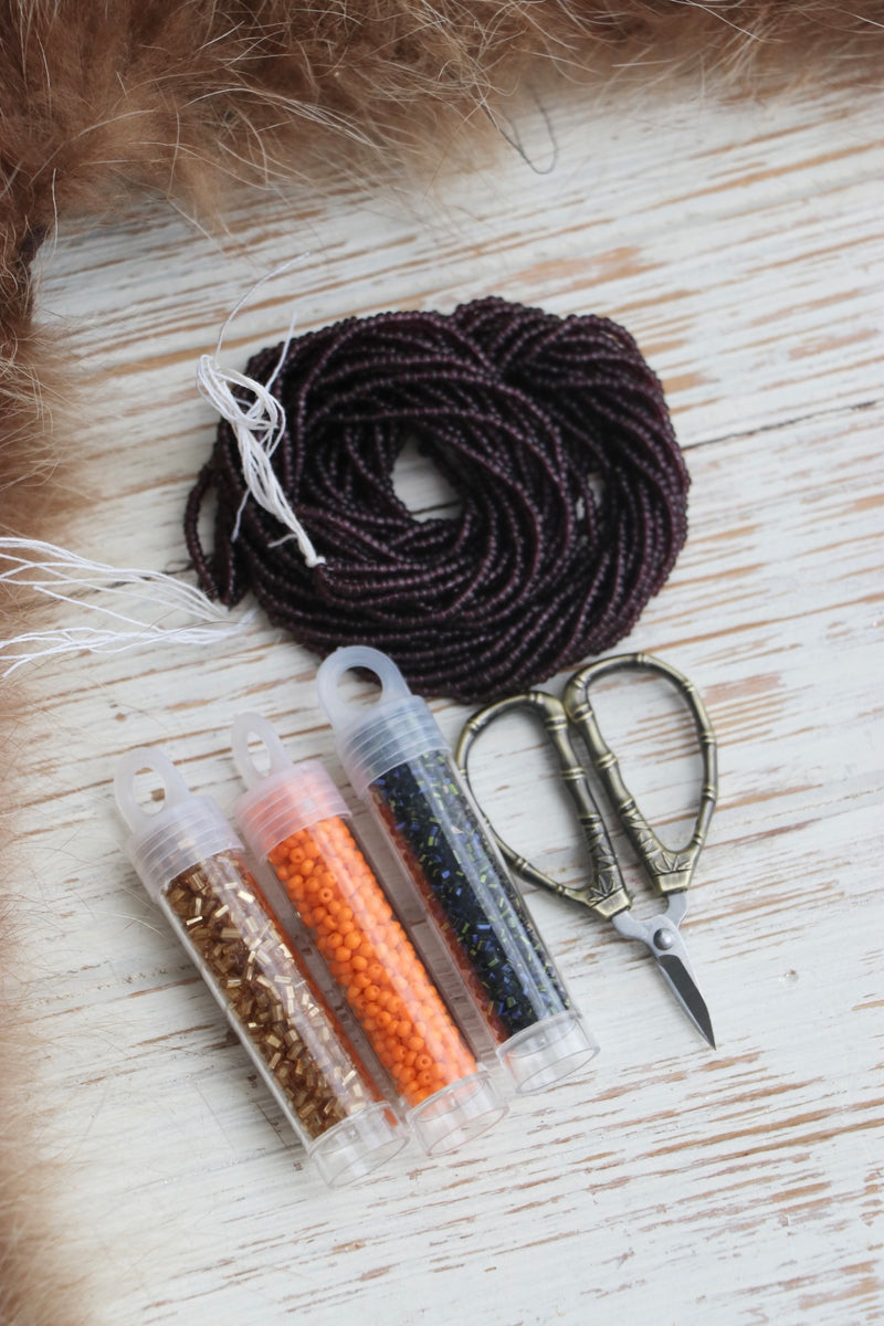 Kokum Bundle (Mini Snip+Hudson Trade Beads Mixed + Old Cut Bugles Made in Czechoslovakia (2mm) + 2 vials