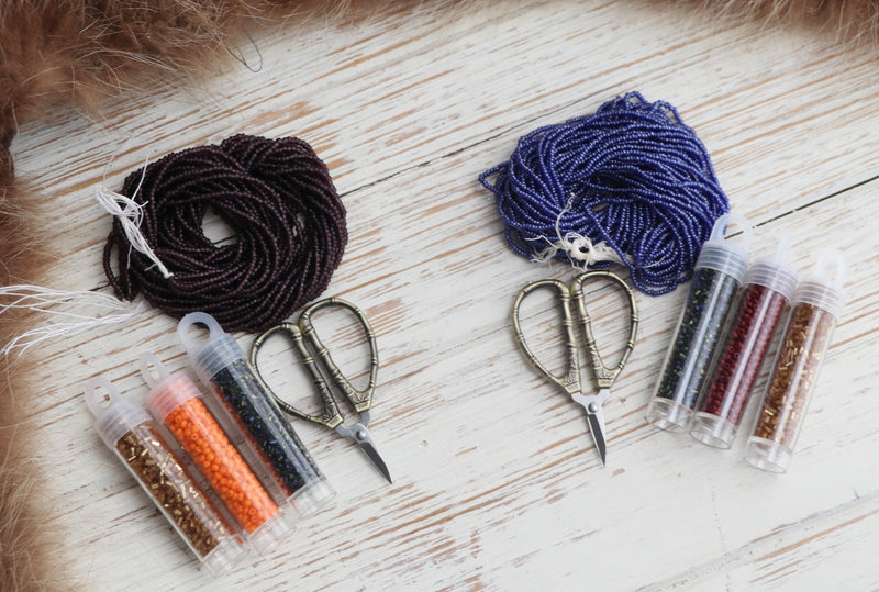 Kokum Bundle (Mini Snip+Hudson Trade Beads Mixed + Old Cut Bugles Made in Czechoslovakia (2mm) + 2 vials