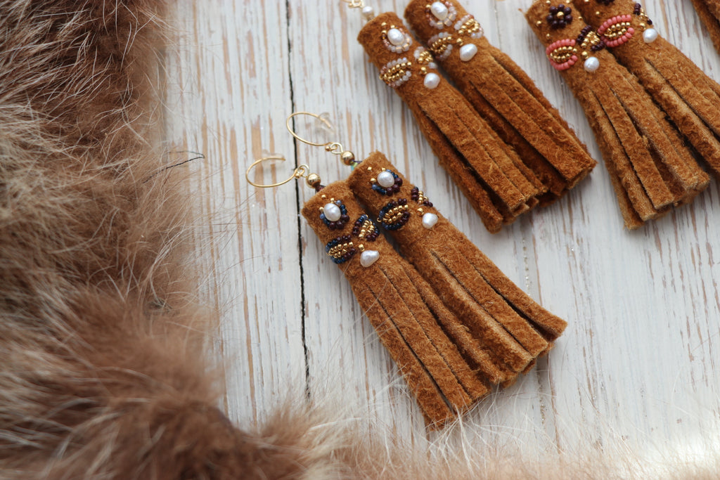Moose Hide Tassels Earrings - (5 options