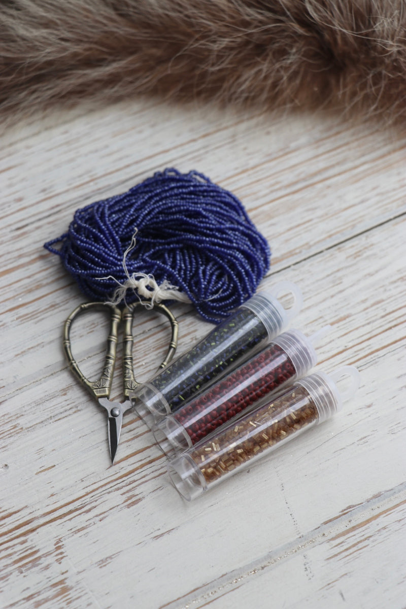 Kokum Bundle (Mini Snip+Hudson Trade Beads Mixed + Old Cut Bugles Made in Czechoslovakia (2mm) + 2 vials