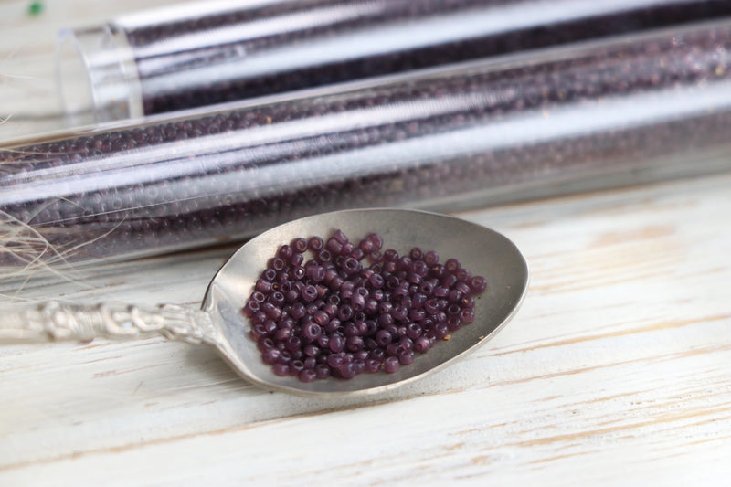 12/0 Vintage Venetian Seed Bead Transparent Plum           (Appox. 22 Grams)