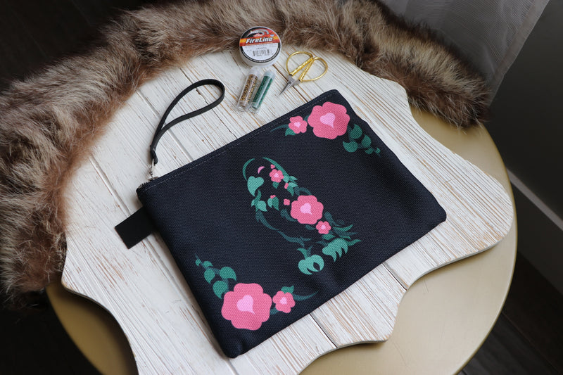 RESTOCK *** Black - Grandmother Love Eagle Beading/Travel Bag