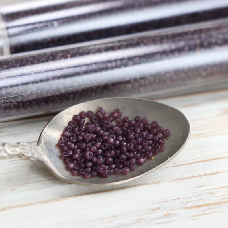 12/0 Vintage Venetian Seed Bead Transparent Plum           (Appox. 22 Grams)