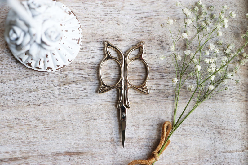 Gold Scissors - (Option 1 Butterfly Style Snips or Option 2 Butterfly + Gold Snips *Save when buying 2)